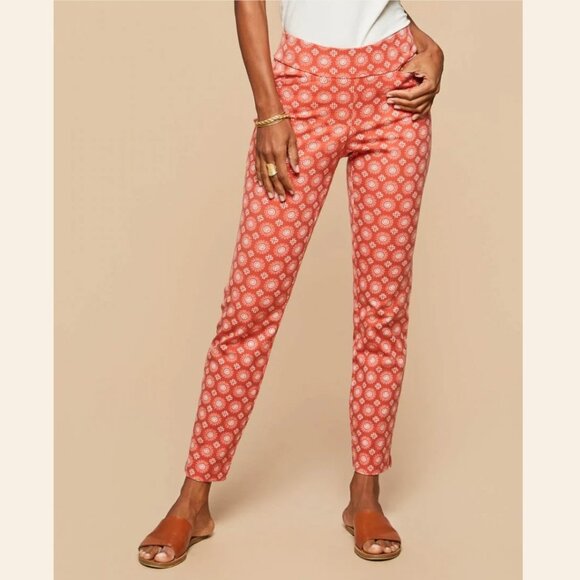 Spartina 449 Size L - Maren Pull-On Pants - Pink House French Floral - Picture 2 of 11